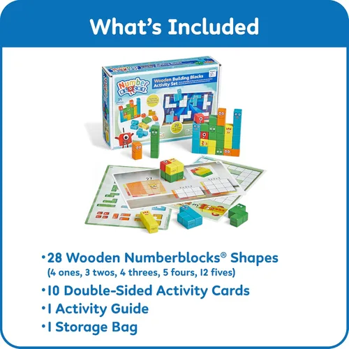 Vista 2 de hand2mind Numberblocks - Juego de actividades de bloques de construcción de madera, juguete apilable de madera, bloques de conteo, números
