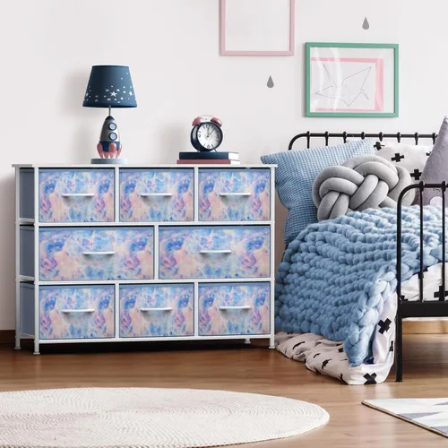 Vista 59 de Sorbus Cómoda con 8 cajones - Mueble para almacenar ropa para niño, para dormitorio, pasillo, clóset, oficina – Marco de acero, parte superior