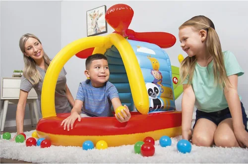 Vista 2 de Fisher-Price Hoyo inflable de la bola del helicóptero, 61" x 40" x 36