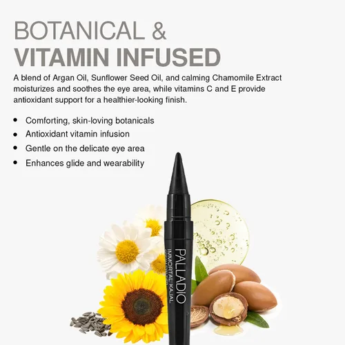 Vista 8 de Palladio Immortal Kajals - Delineador de ojos en crema duradera Dynasty