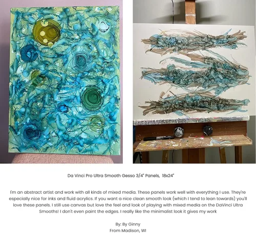 Vista 5 de Da Vinci Pro - Tablero de gesso de madera ultra suave, 3/4 pulgadas de profundidad, 9 x 12 pulgadas, paneles de gesso de polímero acrílico blanco