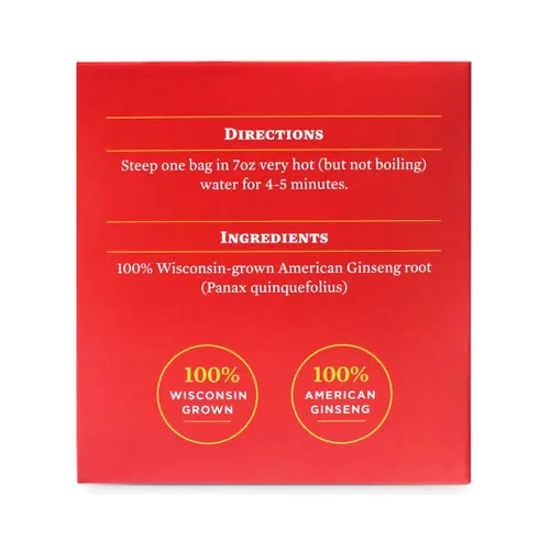 Vista 4 de Baumann - Bolsas de té de ginseng americano prémium (20 bolsas de té), auténtico té de hierbas Panax Wisconsin, cultivado en Panax Wisconsin, té