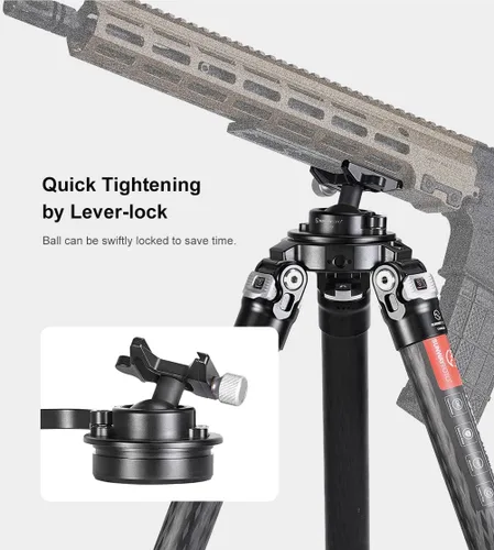 Vista 6 de Sunwayfoto IB-40S Cabeza de bola sistemática de perfil bajo de 1.575 in para trípode con bloqueo de palanca y abrazadera compatible con Arca/RRS