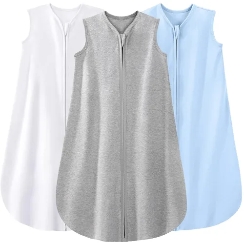 Vista 30 de Yoofoss Saco para dormir para bebé de 6 a 12 meses, TOG de 0.5, manta que se lleva puesta, cremallera bidireccional, tela de algodón 100 %