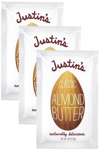 Vista 11 de Mantequilla de almendra clásica Justin's en paquetes para exprimir, de 1.15 onzas