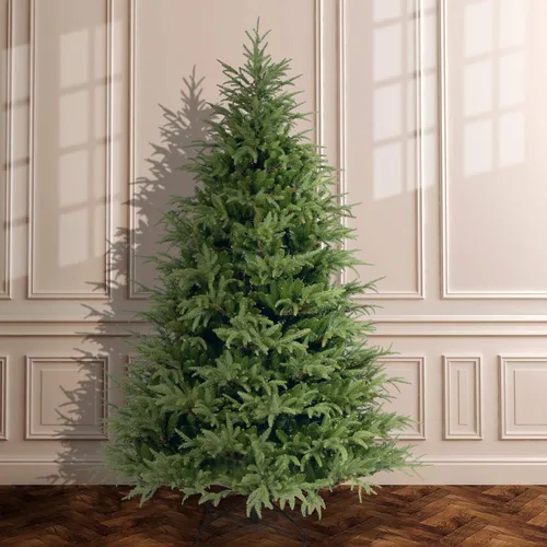 Vista 2 de National Tree Company Árbol de Navidad artificial completo 'Feel Real', verde, Frasier Grande, incluye soporte, 7 pies