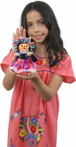Vista 2 de Leos Imports Muñeca de trapo mexicana de 5 a 6 pulgadas de alto