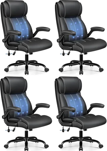 Vista 24 de BESTFAIR Ergonomic Office Chair, Desk Chair with Adjustable Lumbar Support Negro