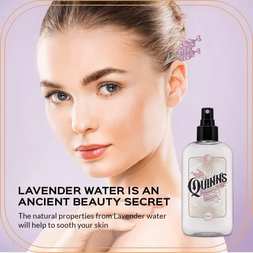 Vista 3 de Quinn's Agua de lavanda - Spray de almohada natural - Aromaterapia relajante - Niebla corporal facial de 8 onzas