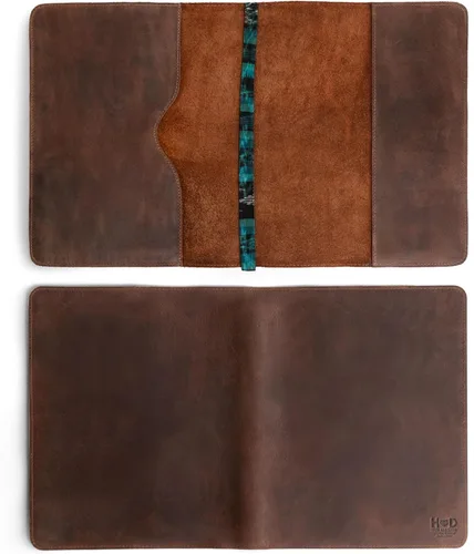 Vista 2 de Hide & Drink, Funda de diario compatible con Moleskine Cahier XXL (8.5 x 11 pulgadas), protector auténtico, cuero de grano completo, hecho a mano