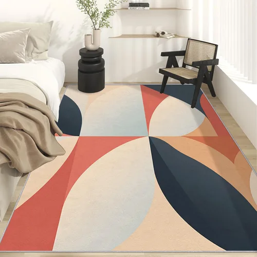 Vista 8 de Mid Century Rug for Bedroom Decor, Geometry Semicircle Area Rugs 2x3 Ft, Mid Century Modern Carpet for Living Room Study Room, Non Slip Low Pile