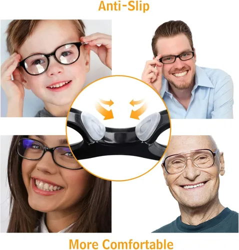 Vista 6 de Almohadillas de silicona para la nariz, adhesivas, hipoalergénicas, para lentes y lentes de sol, 12 pares