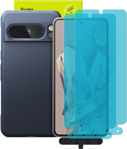 Ringke Onyx - Funda compatible con Google Pixel 8 Pro [Navy] + Glass compatible con Google Pixel 8 Pro