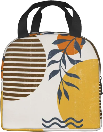 Vista 3 de VOOHDDY Bolsa de almuerzo aislada moderna bohemia abstracta para mujer, contenedor reutilizable para almuerzo, impermeable, portátil, enfriador
