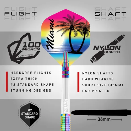 Vista 3 de RED DRAGON Darts - Miami - 22g, 24g, 26g, Professional Tungsten Darts Set with Flights and Stems