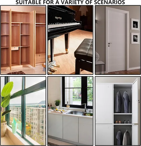 Vista 4 de 4 piezas, bisagra de piano de acero inoxidable negro de 30 cm de alta resistencia continua para puertas de gabinete, carpintería, muebles de madera