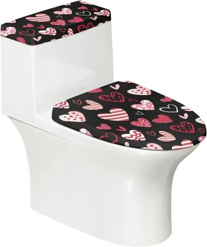 Vista 41 de Juego de 2 fundas de tapa de inodoro y cubierta de tanque de mármol, decoración blanca para decoración de baño, lavable a máquina, fácil de limpiar