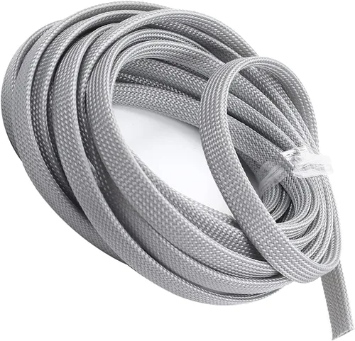 Vista 6 de Othmro Funda de cable trenzado expandible de PET de 16.4 pies, protector de cable flexible de 3/8 pulgadas, funda de organización de cables