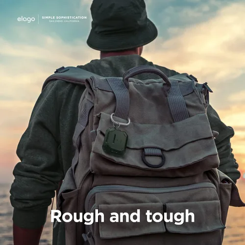 Vista 2 de elago Solid Armor - Funda compatible con AirPods de tercera generación, compatible con AirPods 3, diseño de absorción de golpes, TPU duradero, carga