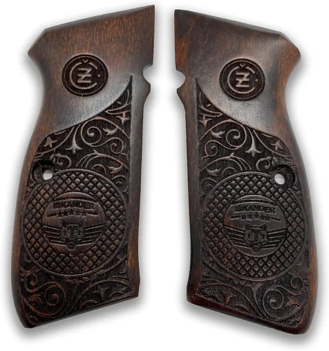 Vista 6 de Para CZ-75 Grips / CZ85 Grips / 75B CZ 75 / SP-01 75B CZ 75/85 Tamaño completo hecho a mano de madera de nogal