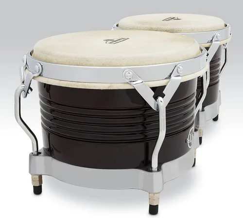 Vista 5 de Latin Percussion M201 LP Bongos de madera Matador - Marrón oscuro/Cromo