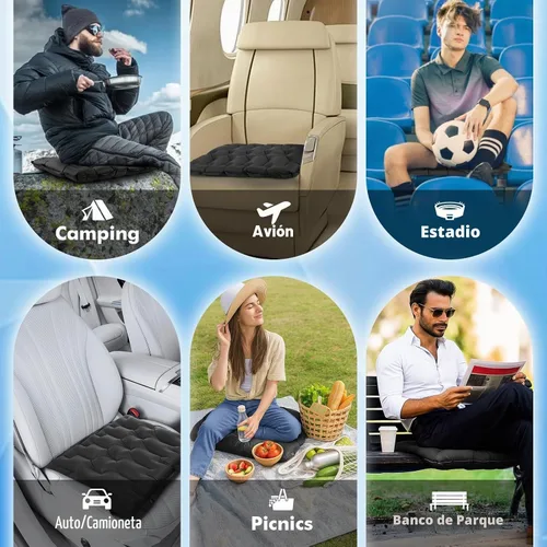 Vista 7 de HiiPeak Cojín inflable para asiento, almohadilla compacta ligera para asiento de estadio, cojín de asiento de aire para camping, para viajes