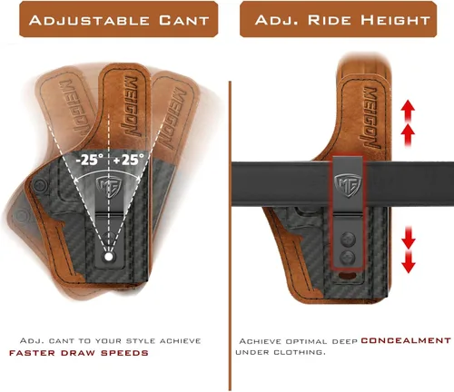 Vista 5 de Funda Canik Mete MC9 con almohadilla de espuma cómoda, funda híbrida IWB Kydex y cuero para pistola Canik Mete MC9 de 9mm, porta