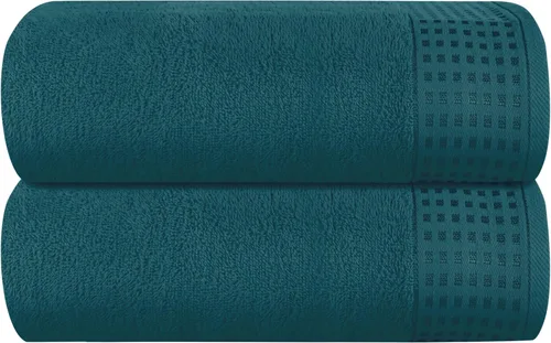 Vista 94 de GLAMBURG Juego de 2 toallas de baño de gran tamaño 100% algodón de 28 x 55 pulgadas, ultra suaves, altamente absorbentes, compactas, de secado