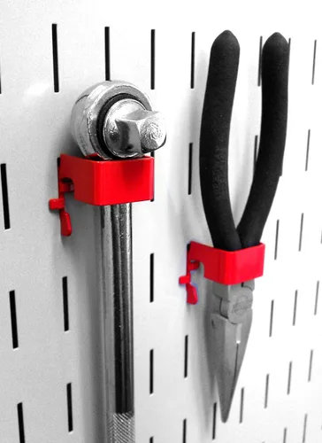Vista 4 de Juego de accesorios ranurados Wall Control para estación de trabajo, Rojo, KT-400-WRK R