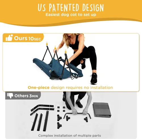 Vista 2 de Catre plegable elevado para perros, cama elevada grande para perros para exteriores, cama fresca a prueba de masticación para mascotas, portátil