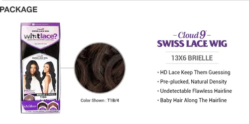 Vista 4 de Sensationnel - Cloud 9 What Lace Peluca con encaje frontal, encaje suizo de 13 x 6 pulgadas Brielle