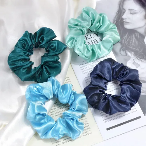 Vista 6 de 52 bandas elásticas de terciopelo para el cabello para mujeres o niñas, bandas elásticas suaves para cola de caballo para cumpleaños, fiestas