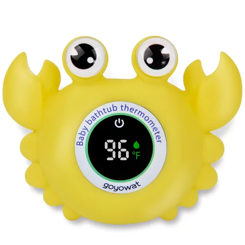 Vista 9 de Termómetro de baño para bebé con pantalla LED, juguete flotante de cangrejo - Sensor de seguridad de agua 2 en 1 para bebés, alertas codificadas por