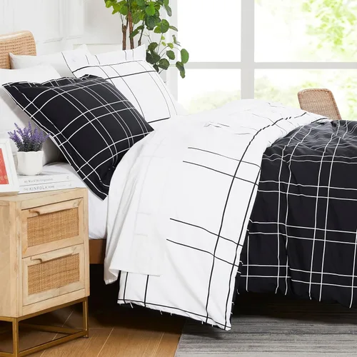 Vista 15 de Southshore Fine Living, Inc. Juego de funda de edredón tamaño King, reversible, juego de ropa de cama de microfibra de alta calidad, fácil cuidado