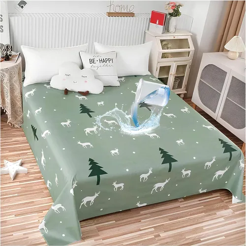 Vista 8 de SIELUNO Sábanas planas impermeables ligeras, protector de colchón, fundas protectoras de muebles para cama de tamaño individual, B-78.7 x 90.6 in