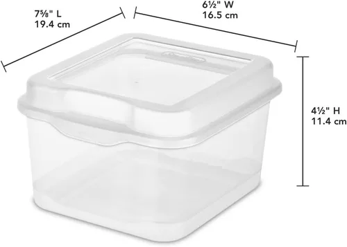 Vista 6 de Sterilite 18038612 caja de almacenamiento de tapa extraíble, transparente, pequeño