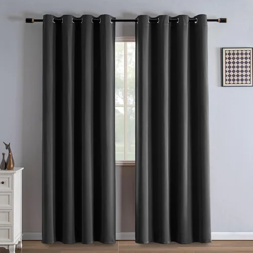 Vista 112 de IGEMAEVE Cortinas opacas de tamaño personalizado para dormitorio, 100 % opacas, 1 panel, aislamiento térmico, cortinas de oscurecimiento