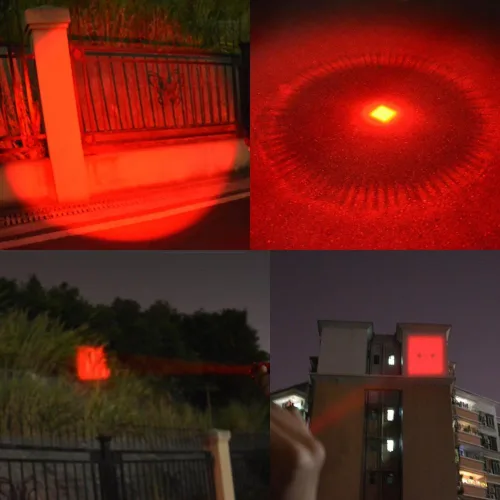 Vista 6 de Linterna LED roja de alta potencia de 1 modo, linterna roja de un solo modo, linterna de luz roja para astronomía, aviación, observación nocturna
