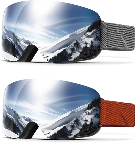 Vista 15 de Gafas de esquí para hombres y mujeres, gafas de nieve antiniebla, gafas de snowboard con protección UV 100%