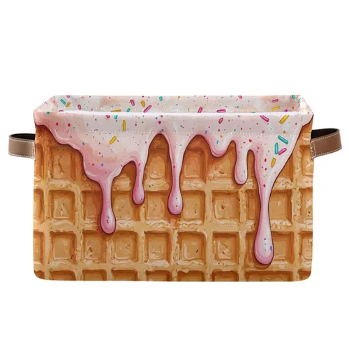 Vista 46 de Emelivor ABC - Contenedor de almacenamiento plegable con asa rectangular impermeable ABC Dinosaurios cesta para almacenamiento cubo organizador