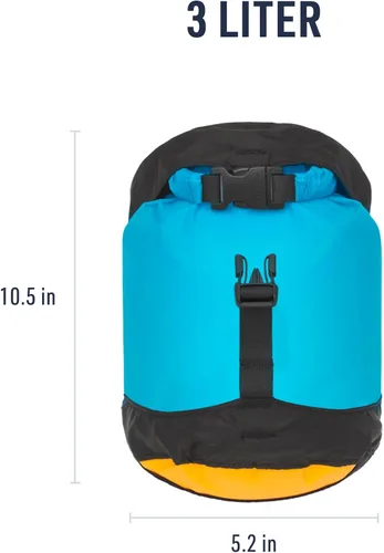Vista 5 de Sea to Summit eVac Bolsa seca de compresión ultraligera, almacenamiento en seco impermeable, 3 litros, azul atolón