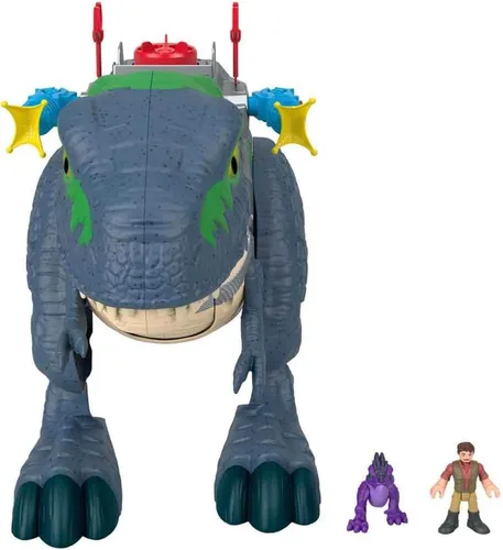 Vista 4 de Fisher-Price Imaginext Jurassic World Rebirth Dinosaur Playset, Ultimate Action Chomp T. rex Juguete de dinosaurio de 18 pulgadas con luces