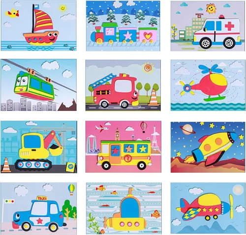Vista 8 de Lovyan Calcomanías de espuma EVA 3D para niños pequeños, 12 piezas de espuma adhesiva, manualidades, preescolar, clase de arte, kit de arte