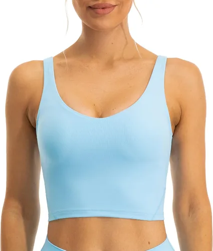 Sujetador Lavento de línea larga, de deporte, para yoga, tipo camiseta integrada al sujetador