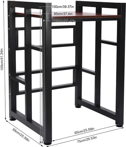 Vista 2 de Estante de almacenamiento apilable para lavadora y secadora, soporte de lavadora con laminado ajustable, capacidad de carga de 418.9 libras