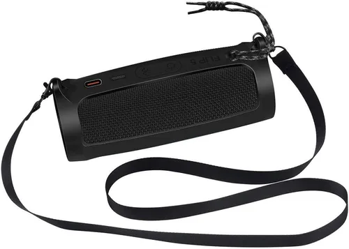 Vista 4 de Funda de silicona para JBL FLIP 5 impermeable portátil Bluetooth altavoz, cubierta de goma suave de gel, bolsa de almacenamiento de viaje con correa