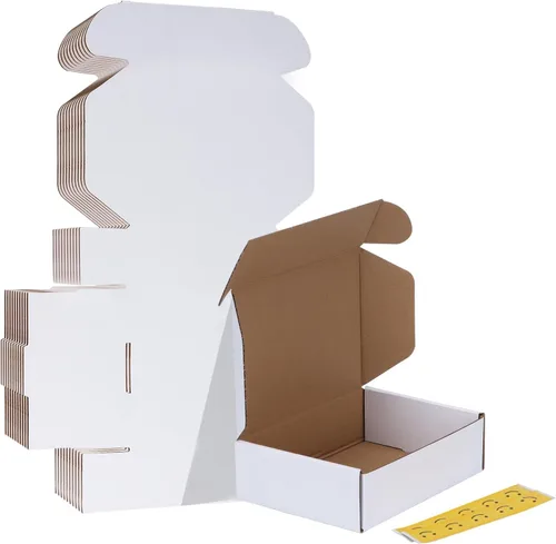 Vista 19 de HORLIMER - Cajas de envío de 4 x 3 x 2 pulgadas, conjunto de 50, caja de cartón corrugado marrón para envíos por correo de documentación
