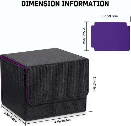 Vista 6 de Caja de almacenamiento de cartas ZLCA para cartas de intercambio, caja de cubierta de baraja MTG Commander con capacidad para más de 120 cartas