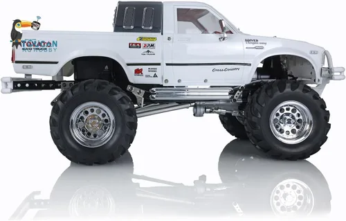 Vista 3 de 1/10 4WD RC Pickup Truck Crawler, blanco, 2.4G RTR, ESC, motor, batería, servo, adultos