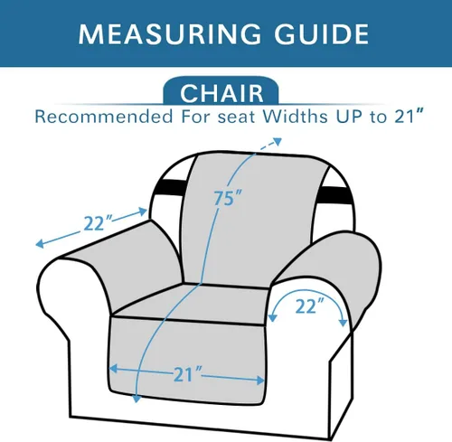 Vista 2 de H.VERSAILTEX Funda reversible para silla, protector de muebles antideslizante, resistente al agua, con correas elásticas de 2 pulgadas